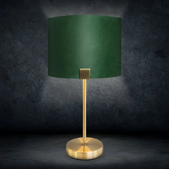 Lampa stołowa EZRA z welwetowym abażurem - ∅ 27 x 46 cm - zielony