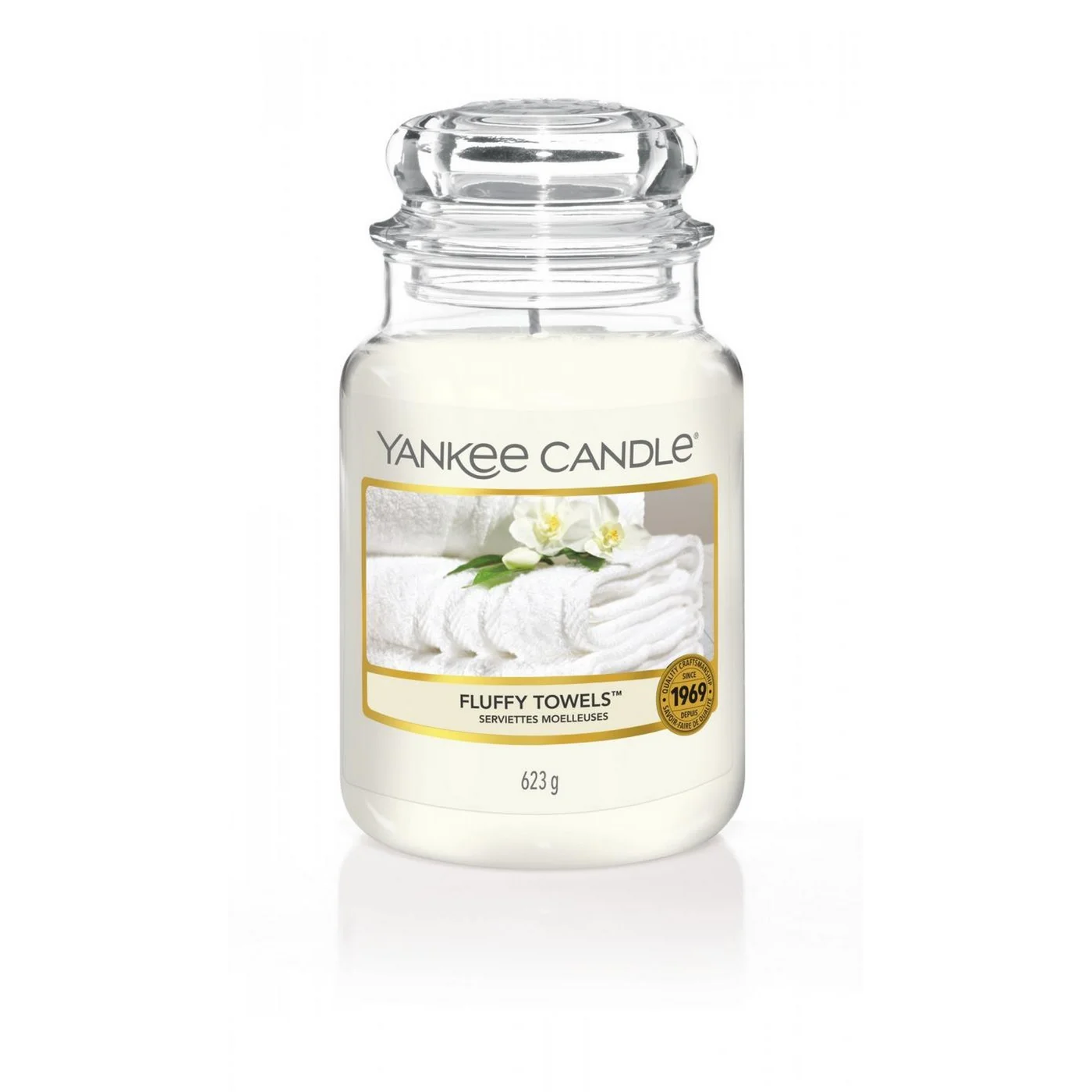 YANKEE CANDLE - Duża świeca zapachowa w słoiku - Fluffy Towels