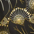 NOVA PRINT GIFT Komplet pościeli SELENA w kartonowym opakowaniu z wysokogatunkowej satyny bawełnianej ze złocistym wzorem - 220 x 200 cm - czarny 2