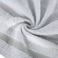EUROFIRANY CLASSIC Ręcznik bawełniany GRACJA z ozdobną bordiurą w pasy - 70 x 140 cm - srebrny 5