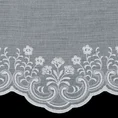 Tkanina firanowa zazdrostka z etaminy z haftem i cyrkoniami - 70 cm - biały 6