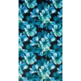 Zasłona KLEO z miękkiego welwetu dekorowana nadrukiem z niebieskimi kwiatami - 140 x 270 cm - czarny 5