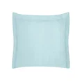 NOVA COLOUR Poszewka na poduszkę bawełniana z satynowym połyskiem i ozdobną kantą - 40 x 40 cm - błękitny 1