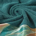 EVA MINGE Ręcznik AMIRA z puszystej bawełny z bordiurą zdobioną designerskim nadrukiem - 50 x 90 cm - turkusowy 5