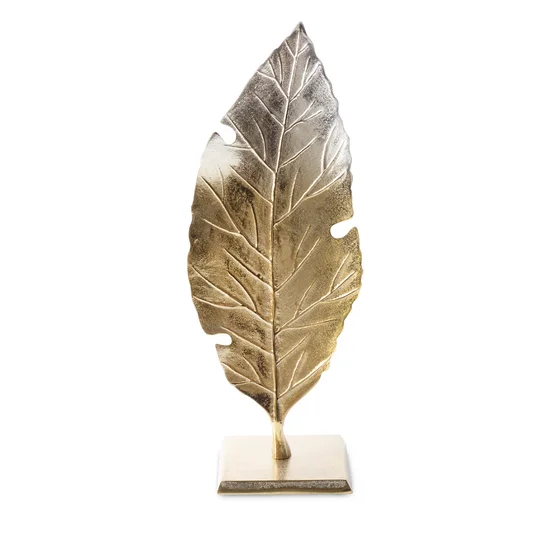 Metalowa figurka PATO złoto-srebrny liść - 21 x 21 x 55 cm - srebrny