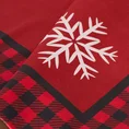 Obrus welwetowy  RUDOLF z motywem śnieżynek i ozdobną kantą w kratę - 85 x 85 cm - czerwony 4