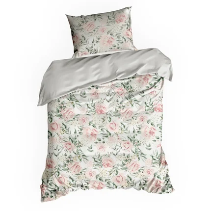 EUROFIRANY CLASSIC SATIN Pościel SPRING 11 z wysokiej jakości satyny bawełnianej z nadrukiem w róże EUROFIRANY CLASSIC SATIN Pościel SPRING 11 z wysokiej jakości satyny bawełnianej z nadrukiem w róże - 140 x 200 cm