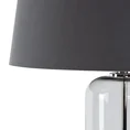 Lampa stołowa LILA na podstawie z przezroczystego szkła z abażurem z matowej tkaniny - 32 x 40 x 66 cm - popielaty 4