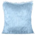 Poszewka dekoracyjna z miękkiego ekologicznego futerka z długim włosem - 55 x 55 cm - jasnoniebieski 1