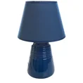 Lampka stołowa KARLA na ceramicznej stożkowej podstawie z abażurem z matowej tkaniny - ∅ 25 x 40 cm - granatowy 3