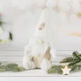 Figurka świąteczna SKRZAT w zimowym stroju z miękkich tkanin - 13 x 15 x 43 cm - biały 1