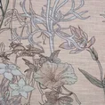 Zasłona ELMA z botanicznym nadrukiem z lekkiej półtransparetnej etaminy - 140 x 250 cm - różowy 13