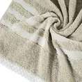 Ręcznik z żakardową bordiurą w pasy - 70 x 140 cm - beżowy 6