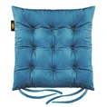 Dwustronna welwetowa poduszka siedziskowa na krzesło z dziewięcioma pikowaniami, gramatura 260 g/m2 - 40 x 40 x 6 cm - ciemnoniebieski 2