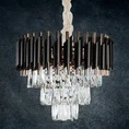 Lampa wisząca KORNELIA z metalu i kryształów w stylu art deco -  - czarny 1