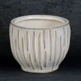 Osłonka ceramiczna na donicę ABA z nieregularnym wzorem - ∅ 10 x 8 cm - kremowy 1