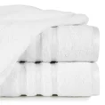 Ręcznik z elegancką bordiurą w lśniące pasy - 50 x 90 cm - biały 1