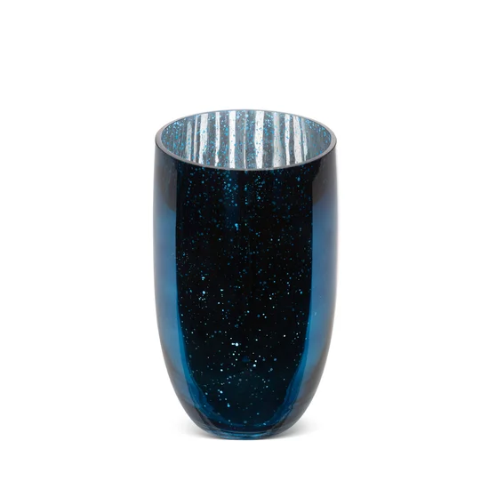 Wazon MOLLY ze szkła artystycznego niebieski - ∅ 16 x 28 cm - ciemnoniebieski