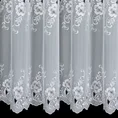 Tkanina firanowa delikatny matowy woal zdobiony dwoma pasami kwiatowego haftu z ażurem - 180 cm - biały 3