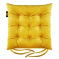 Dwustronna welwetowa poduszka siedziskowa na krzesło z dziewięcioma pikowaniami, gramatura 260 g/m2 - 40 x 40 x 6 cm - żółty 2