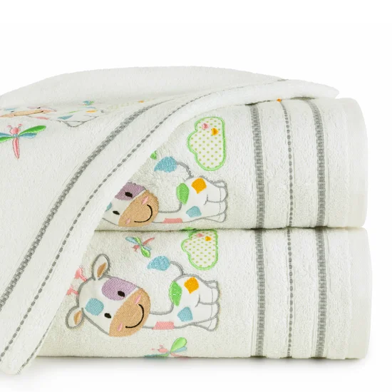 Ręcznik BABY dla dzieci z haftem z żyrafą - 50 x 90 cm - biały