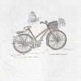 Ręcznik z haftem z motywem roweru - 70 x 140 cm - kremowy 2