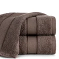 Ręcznik LIANA z bawełny z żakardową bordiurą przetykaną złocistą nitką - 30 x 50 cm - jasnobrązowy 1