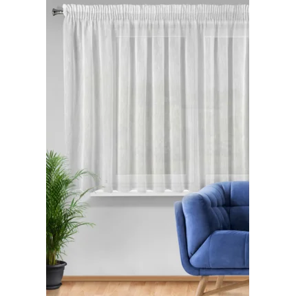 Firana CARLA z matowej etaminy z efektem deszczyku Firana CARLA z matowej etaminy z efektem deszczyku - 300 x 145 cm