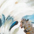 Obraz FLOWER ręcznie malowany na płótnie - 60 x 90 cm - turkusowy 2