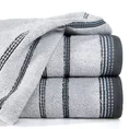 Ręcznik bawełniany z ozdobnym stebnowaniem - 70 x 140 cm - srebrny 1