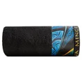 EVA MINGE Ręcznik AMBER z puszystej bawełny z bordiurą zdobioną designerskim nadrukiem - 50 x 90 cm - czarny 3