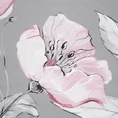 ELLA LINE Komplet pościeli ADELLE z bawełny z motywem różowych kwiatów - 160 x 200 cm, 2 szt. 70 x 80 cm - jasnoszary 2