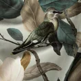 Zasłona ELENI z miękkiego welwetu z motywem botanicznym z efektem 3D - 140 x 250 cm - oliwkowy 11