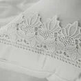 Pościel z satyny bawełnianej zdobiona elegancką koronką i zakładkami - 220 x 200 cm - biały 5