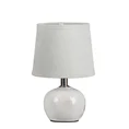 Lampka stołowa LUKA na kulistej ceramicznej podstawie z abażurem z matowej tkaniny - ∅ 15 x 22 cm - biały 5