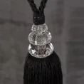 Dekoracyjny sznur do upięć z chwostem dekorowany kryształkami glamour - 60 cm - czarny 3