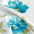 Zasłona ALMA zdobiona  nadrukiem z niebieskimi kwiatami - 140 x 250 cm - biały 6