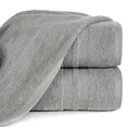 Ręcznik GALA bawełniany z  bordiurą w paski podkreślone błyszczącą nicią - 70 x 140 cm - srebrny 1
