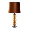Lampa stołowa HAIDI na podstawie ze szkła z abażurem ze lśniącego welwetu - 32 x 38 x 78 cm - rudy 6