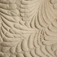 EUROFIRANY PREMIUM narzuta  z  welwetu pikowana metodą tradycyjnego szycia, wzór liści - 170 x 210 cm - beżowy 4