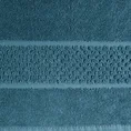 Lekki, chłonący wodę dywanik łazienkowy CALEB z bawełny zdobiony pasem wzoru w krateczkę - 50 x 70 cm - niebieski 4