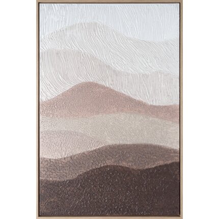 Obraz ręcznie malowany na płótnie 80 x 4 x 120 cm brązowy,beżowy | Eurofirany