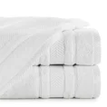 Ręcznik z żakardową bordiurą w geometrycznym stylu - 50 x 90 cm - biały 1