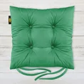 Dwustronna welwetowa poduszka siedziskowa na krzesło z czterema pikowaniami, gramatura 300 g/m2 - 40 x 40 x 8 cm - zielony 1