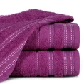 Ręcznik POLA z żakardową bordiurą zdobioną stebnowaniem - 50 x 90 cm - fioletowy 1