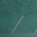 Ręcznik z szenilową bordiurą w błyszczące ukośne paski - 30 x 50 cm - turkusowy 2
