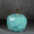 Figurka ceramiczna APEL - jabłko o geometrycznych kształtach - 13 x 13 x 10 cm - niebieski 1