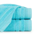 Ręcznik POLA z żakardową bordiurą zdobioną stebnowaniem - 50 x 90 cm - niebieski 1
