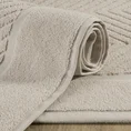 REINA LINE Dywanik łazienkowy z bawełny frotte zdobiony wzorem w zygzaki - 60 x 90 cm - beżowy 1