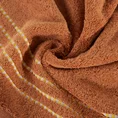 Ręcznik bawełniany FIORE z ozdobnym stebnowaniem - 70 x 140 cm - pomarańczowy 5